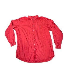 Polo Ralph Lauren Feather Weight Twill Shirt Men 3XLT Big Pink Pony Logo